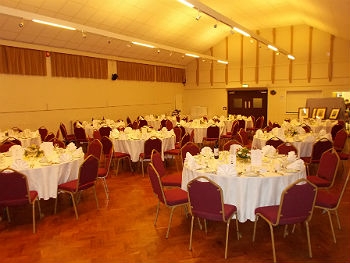 Photo Gallery Image - The Charter Hall, ready for a dinner event.